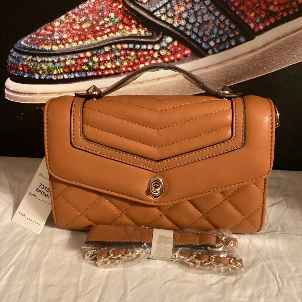 Fashion Elegant Brown Quilted Handbag